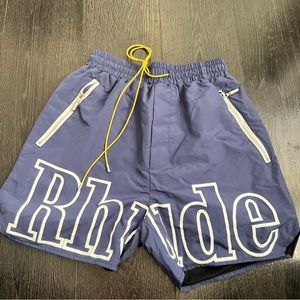 Rhude RH Logo Shorts Blue White Size Small